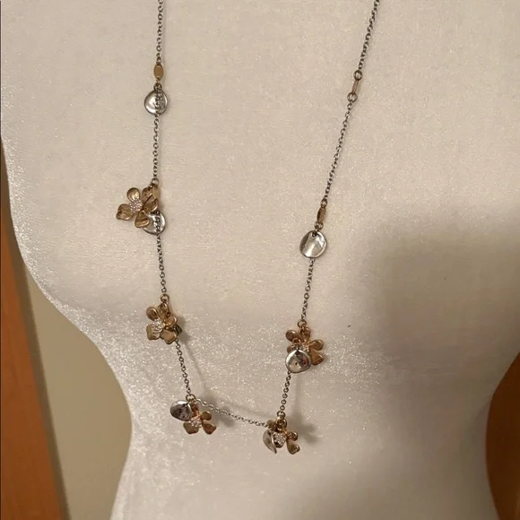 J. Jill Gold and Silver Floral Necklace - Picture 1 of 10
